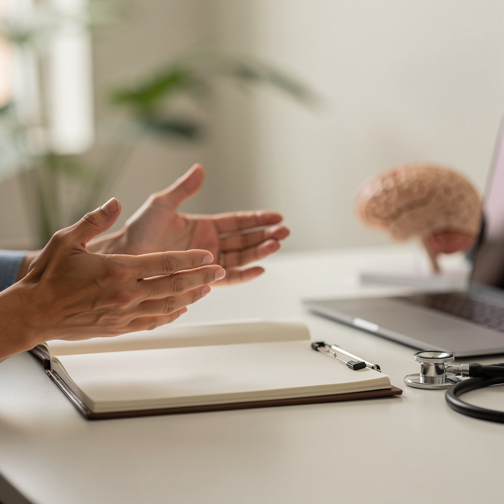 Psychcare San Diego therapist and client discussing evidence-based treatment plans in a calm, professional setting